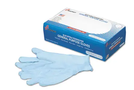 [7NSN4920180] AbilityOne® 8415014920180, SKILCRAFT Nitrile General Purpose Gloves, Blue, X-Large, 9.5", 100/Box