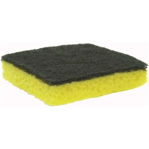 Sponge Scrubby Green/Yellow 3-1/2" X 3-1/2" 40/Case