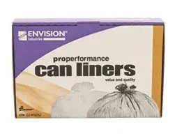 [NSN5171353] AbilityOne® 8105015171353, SKILCRAFT Low-Density Trash Can Liners, 33 gal, 0.8 mil, 33" x 39", Clear, Flat Pack, 250/Box