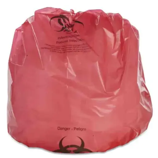 [NSN5173664] AbilityOne®
8105015173664, SKILCRAFT Biohazard Can Liners, Biohazard Infectious Waste, 55 gal, 3 mil, 37" x 50", Red, Flat Pack, 37/Box